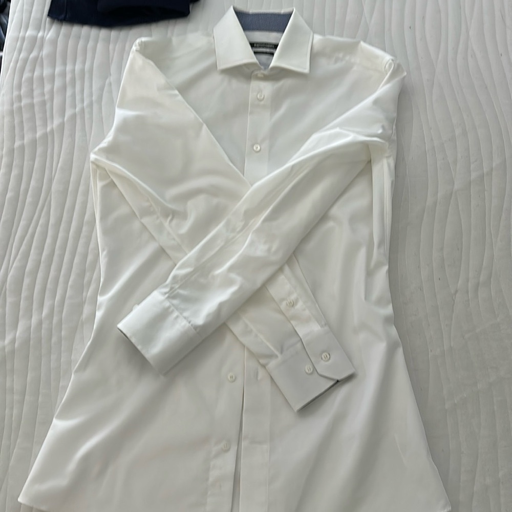 Indochino White Dress Shirt with Contrast Cuffs